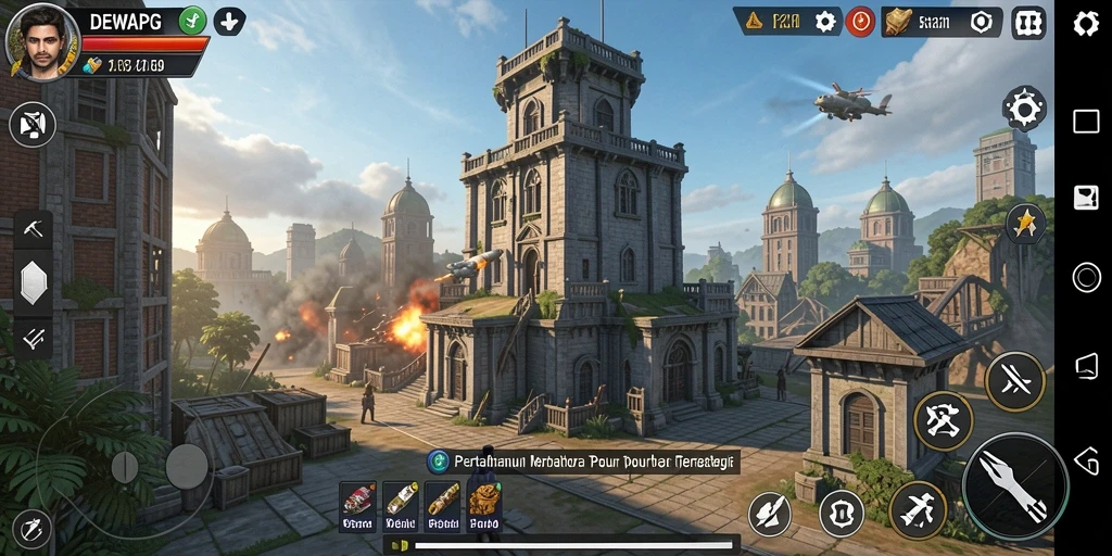 Tampilan gameplay menara pertahanan yang menarik dan menantang.
