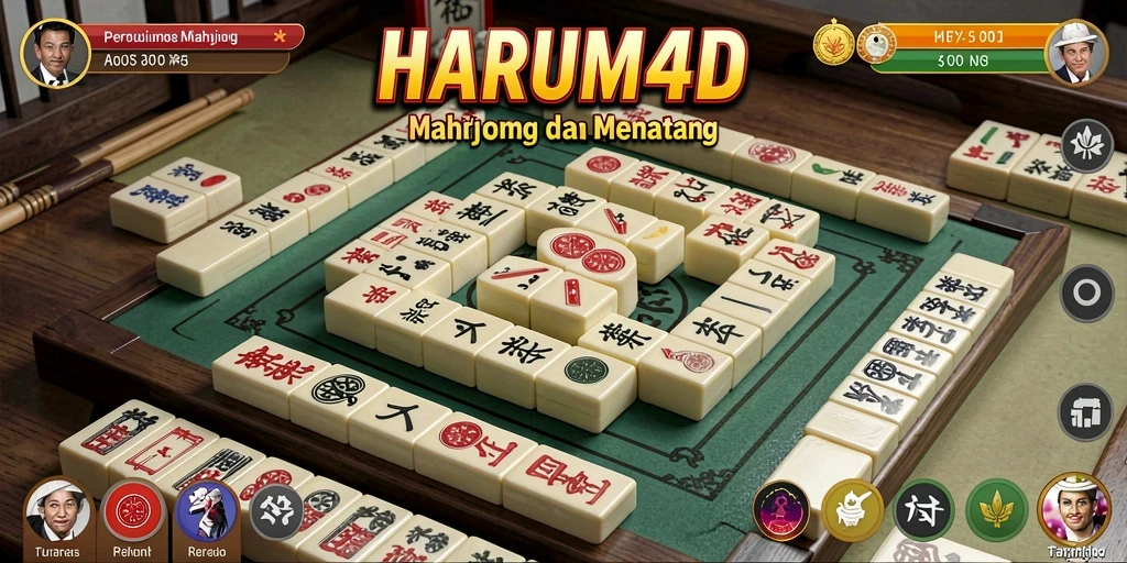 Tampilan gameplay menegangkan saat bermain Mahjong di HARUM4D.