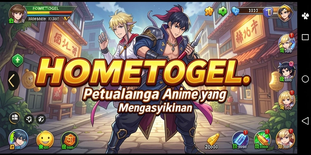 Tampilan gameplay yang memukau dalam HOMETOGEL dengan karakter anime menarik.