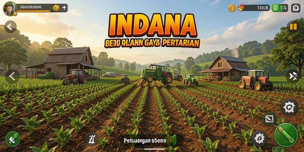 Tampilan gameplay INDAAA yang seru dan interaktif dalam bertani.
