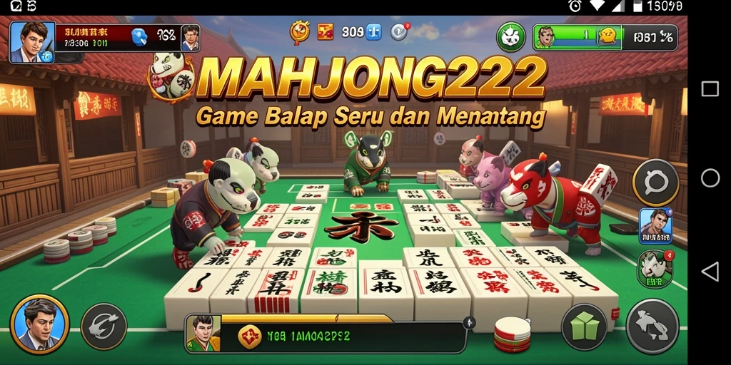 Tampilan mengesankan dari gameplay balap di MAHJONG222.
