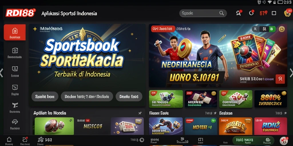 Screenshot utama RDI88 menampilkan antarmuka taruhan olahraga yang menarik.