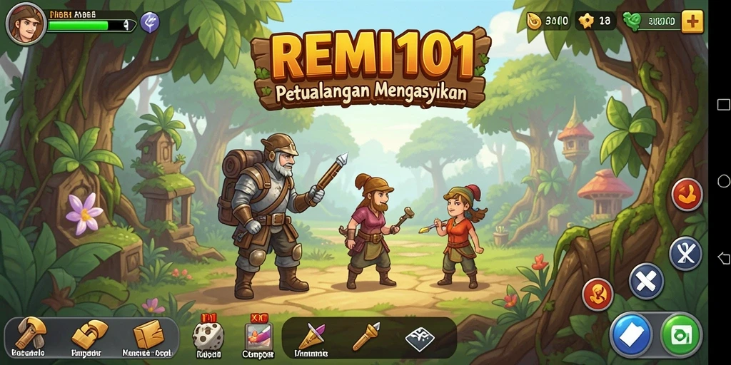 Screenshot utama REMI101 menampilkan gameplay Idle yang seru.