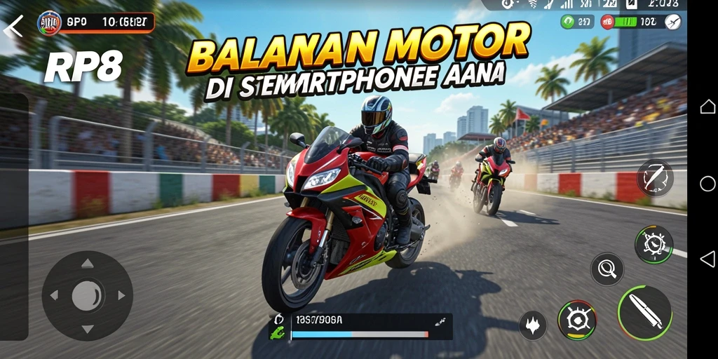 Tampilan mendebarkan gameplay Motor Racing RP8