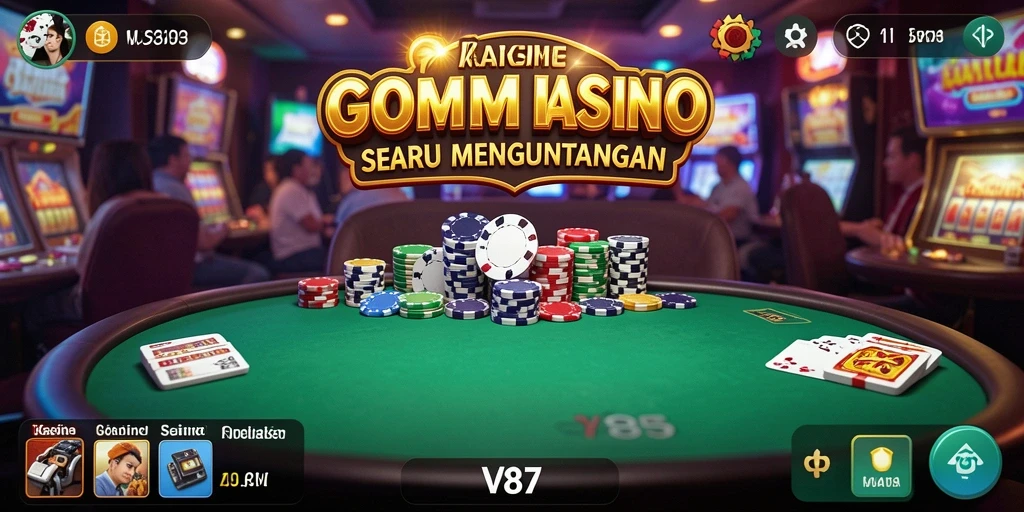 Tampilan gameplay V87 yang menarik dan seru dalam permainan Kasino.