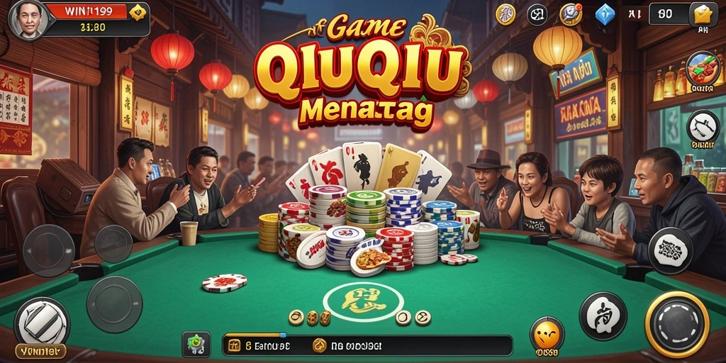 Tangkapan layar gameplay QiuQiu WIN199 yang menegangkan.